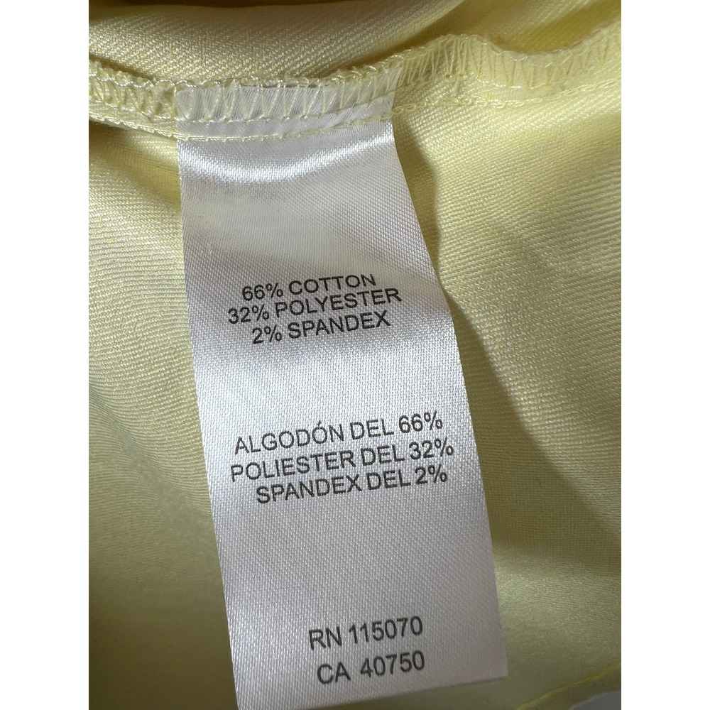 Butter Yellow Fit Flare Dress Nina Leonard Sleeveless Cotton Blend Scoop Neck M - Picture 5 of 7